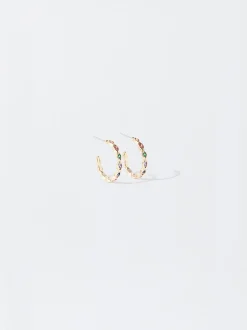 Hoop Earrings With Cubic Zirconia|Parfois Best Sale