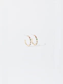 Hoop Earrings With Cubic Zirconia|Parfois Flash Sale