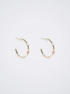 Hoop Earrings With Freshwater Pearl|Parfois Hot