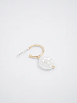 Hoop Earrings With Pearl|Parfois Online