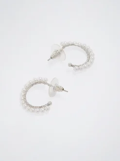 Hoop Earrings With Pearls|Parfois Sale