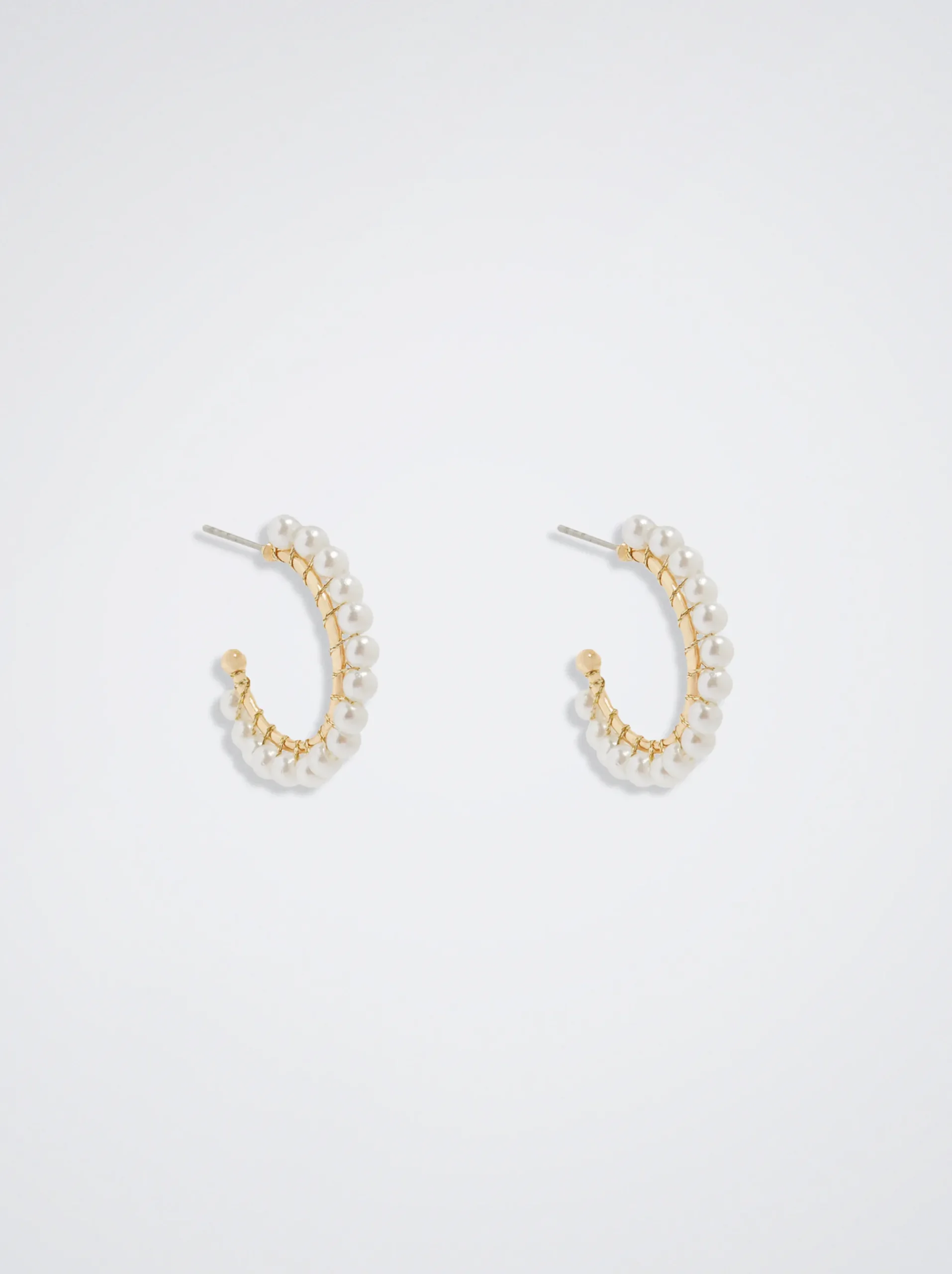 Hoop Earrings With Pearls|Parfois Store