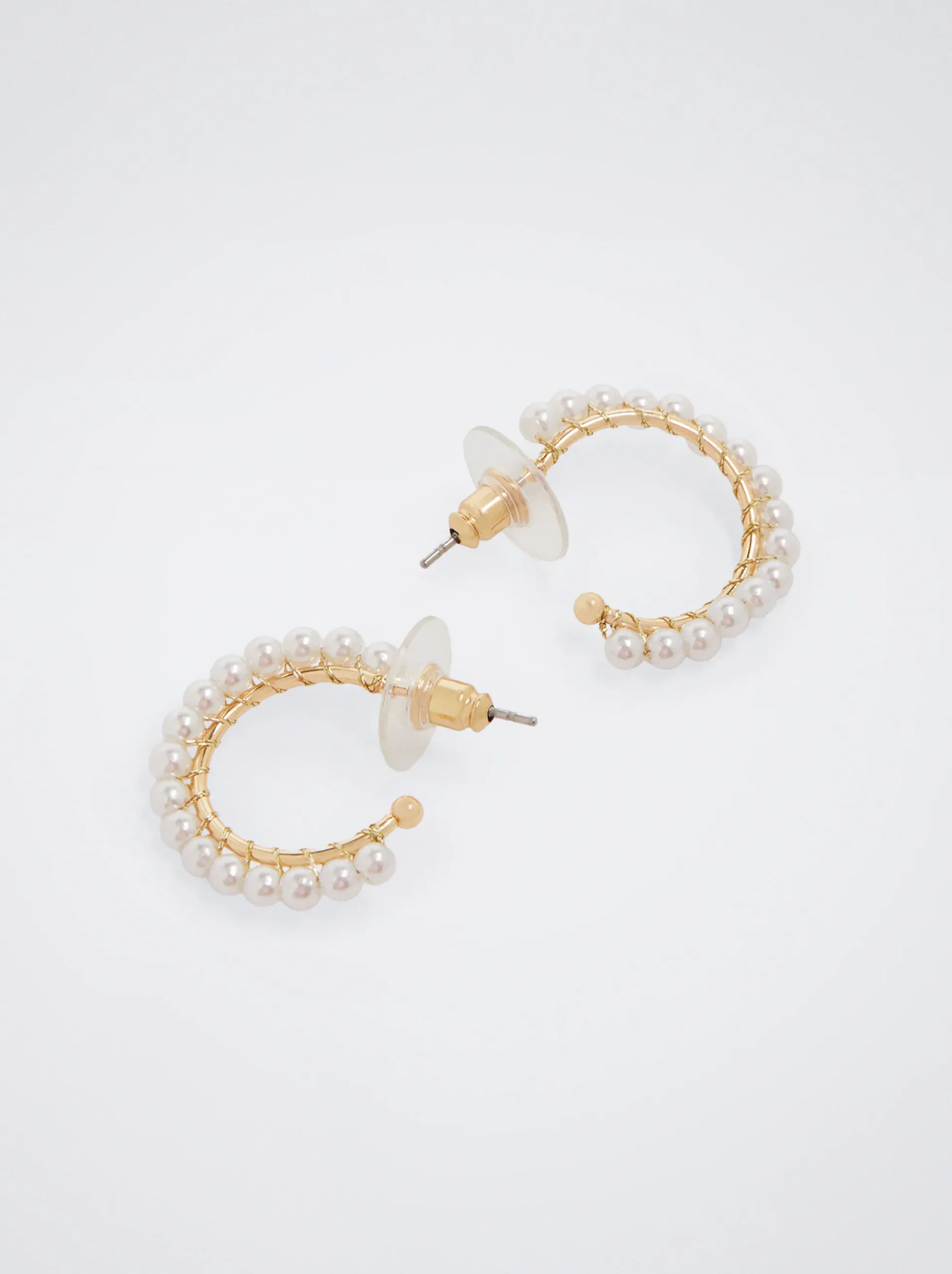 Hoop Earrings With Pearls|Parfois Store