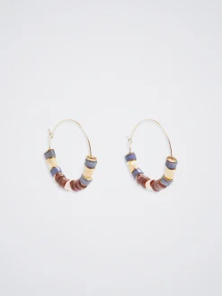 Hoop Earrings With Semiprecious Stone|Parfois Cheap