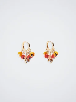 Hoop Earrings With Semiprecious Stone|Parfois Cheap