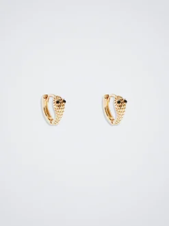 Hoop Earrings With Snake And Zirconia|Parfois Online