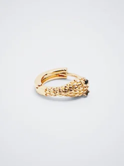 Hoop Earrings With Snake And Zirconia|Parfois Online