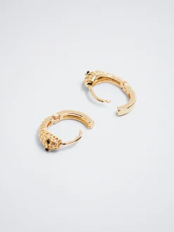 Hoop Earrings With Snake And Zirconia|Parfois Online