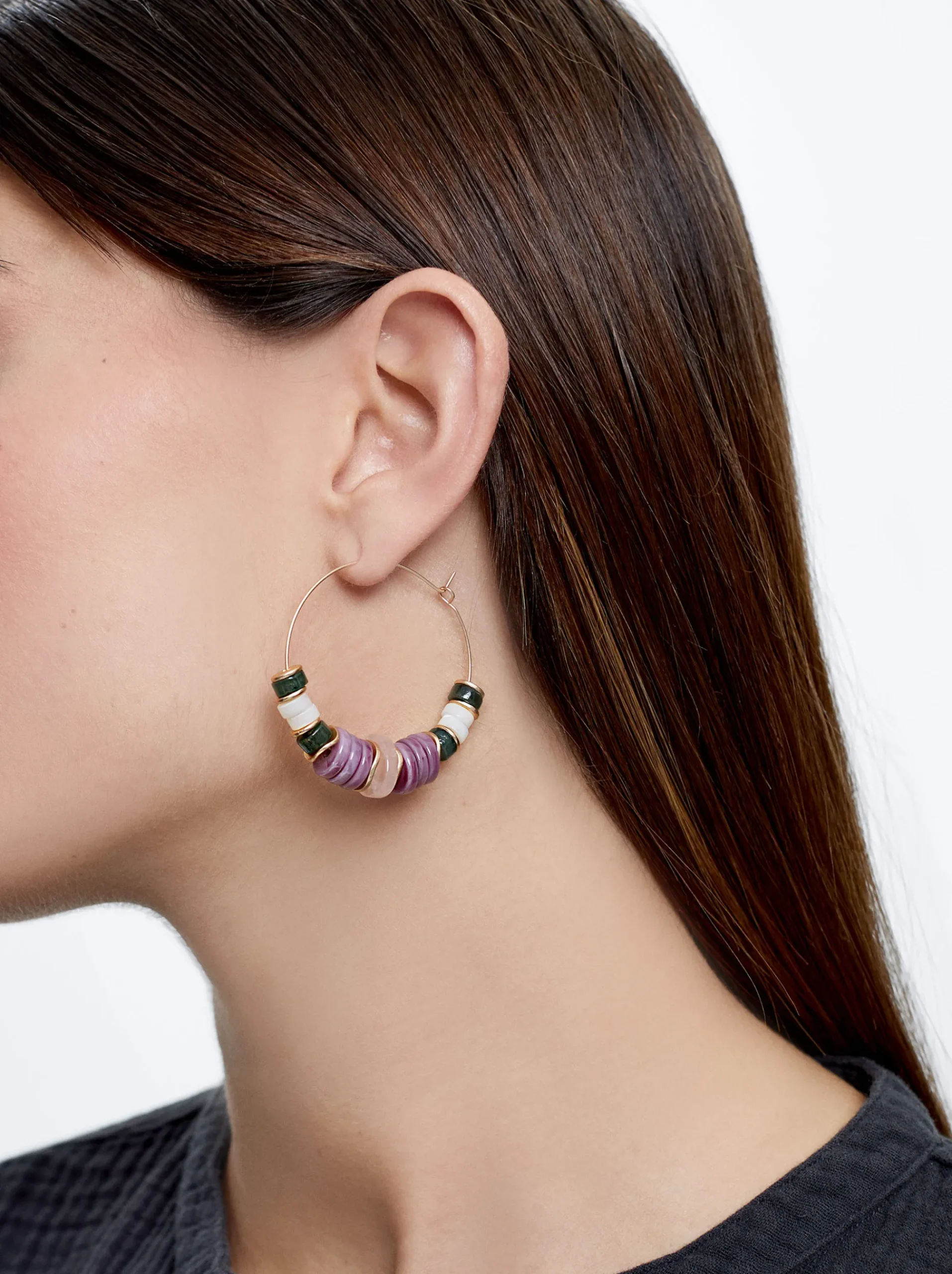 Hoop Earrings With Stone|Parfois Clearance