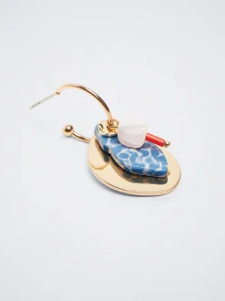 Hoop Earrings With Stone And Resin|Parfois Discount