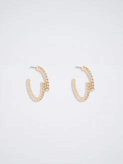 Hoop Earrings With Zirconia|Parfois Flash Sale