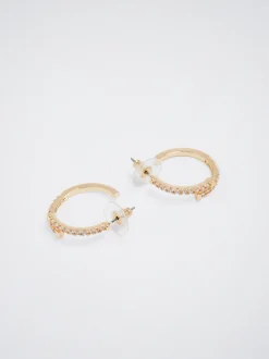 Hoop Earrings With Zirconia|Parfois Flash Sale