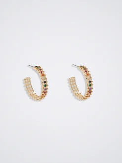 Hoop Earrings With Zirconia|Parfois Outlet
