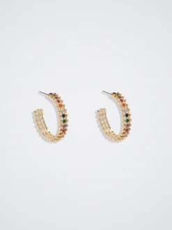 Hoop Earrings With Zirconia|Parfois Flash Sale