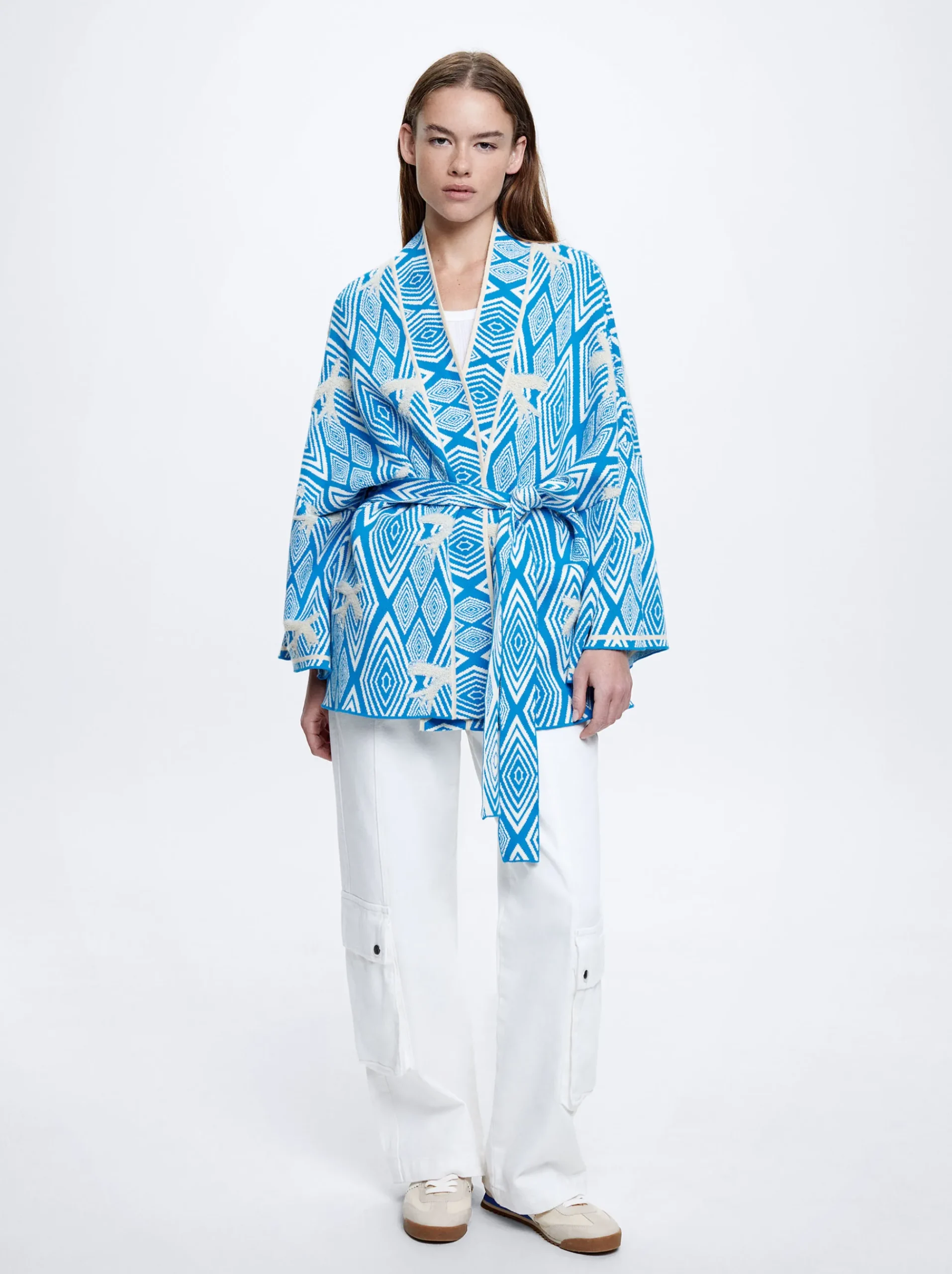 Jacquard Cardigan With Belt|Parfois New