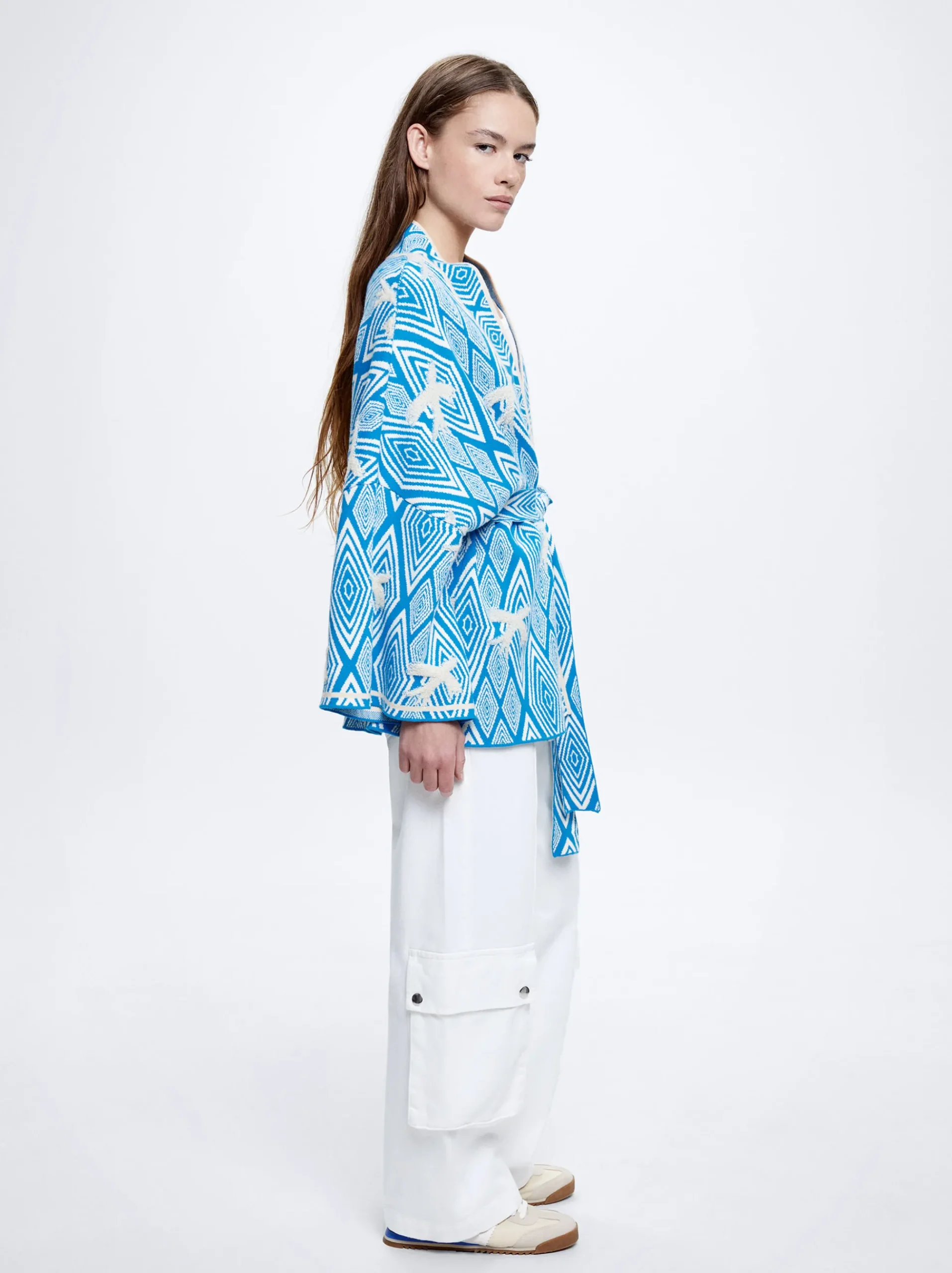 Jacquard Cardigan With Belt|Parfois New