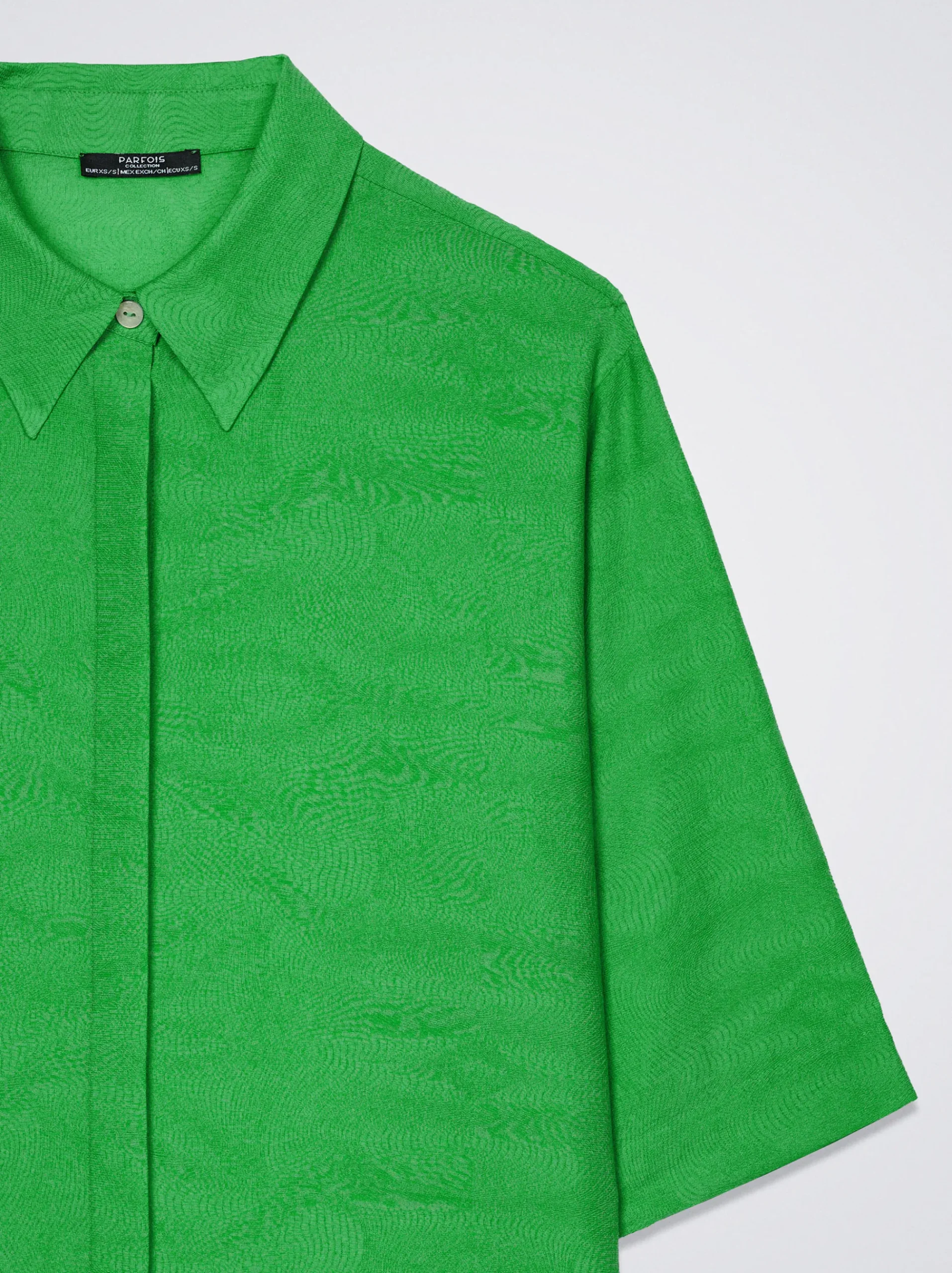 Jacquard Short-Sleeved Shirt|Parfois New