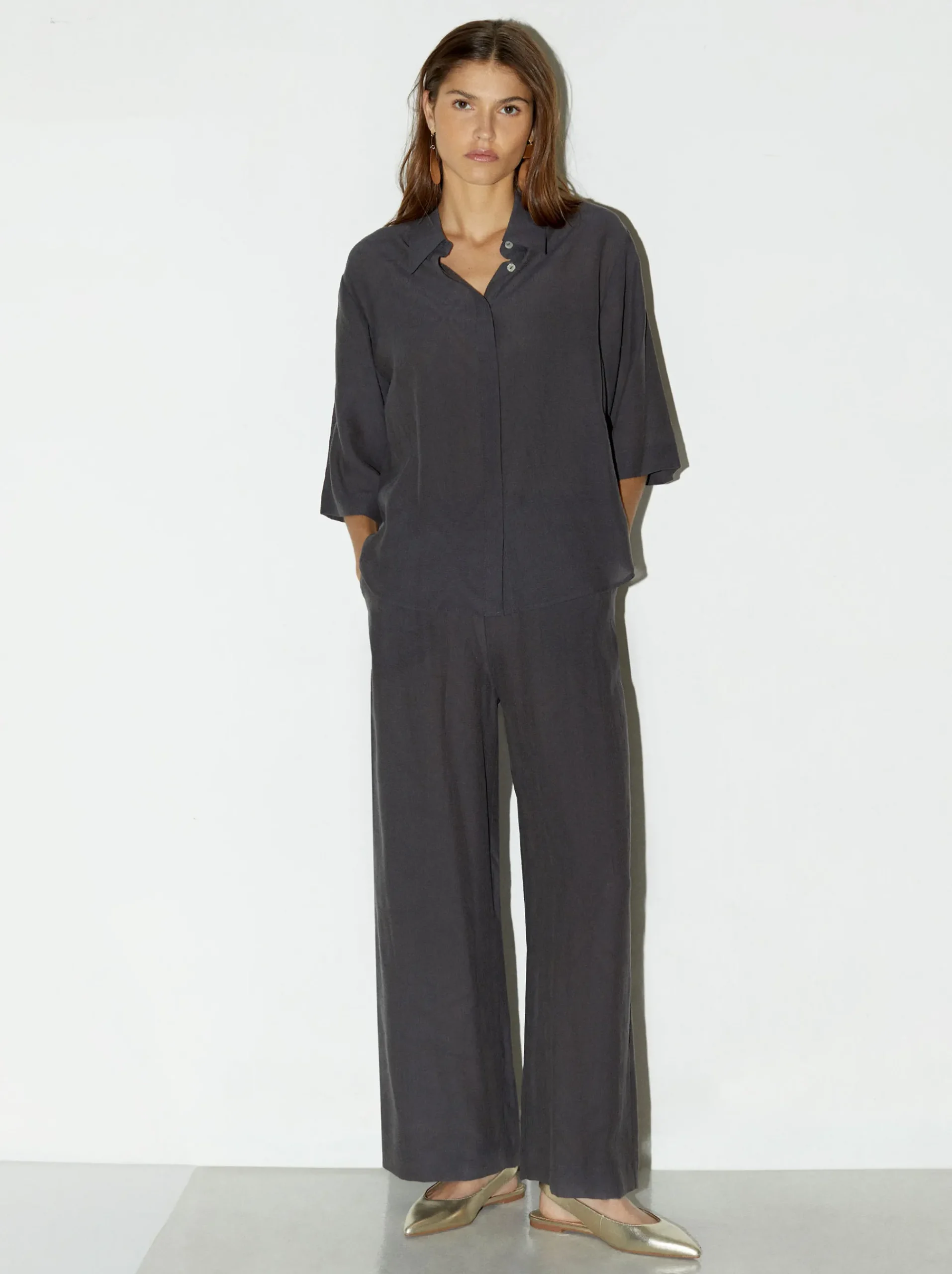 Jacquard Short-Sleeved Shirt|Parfois Best Sale
