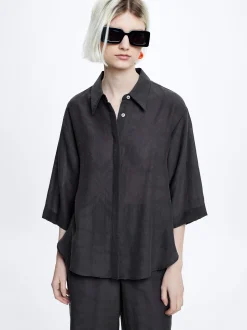 Jacquard Short-Sleeved Shirt|Parfois Best Sale