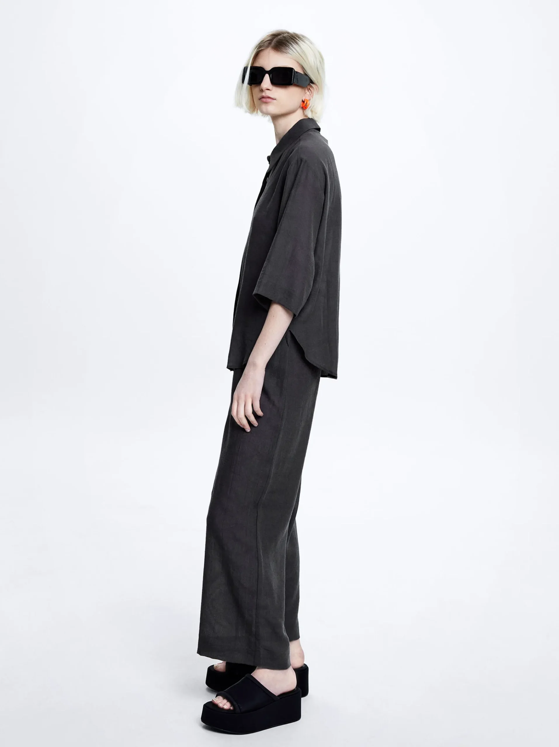Jacquard Short-Sleeved Shirt|Parfois Best Sale