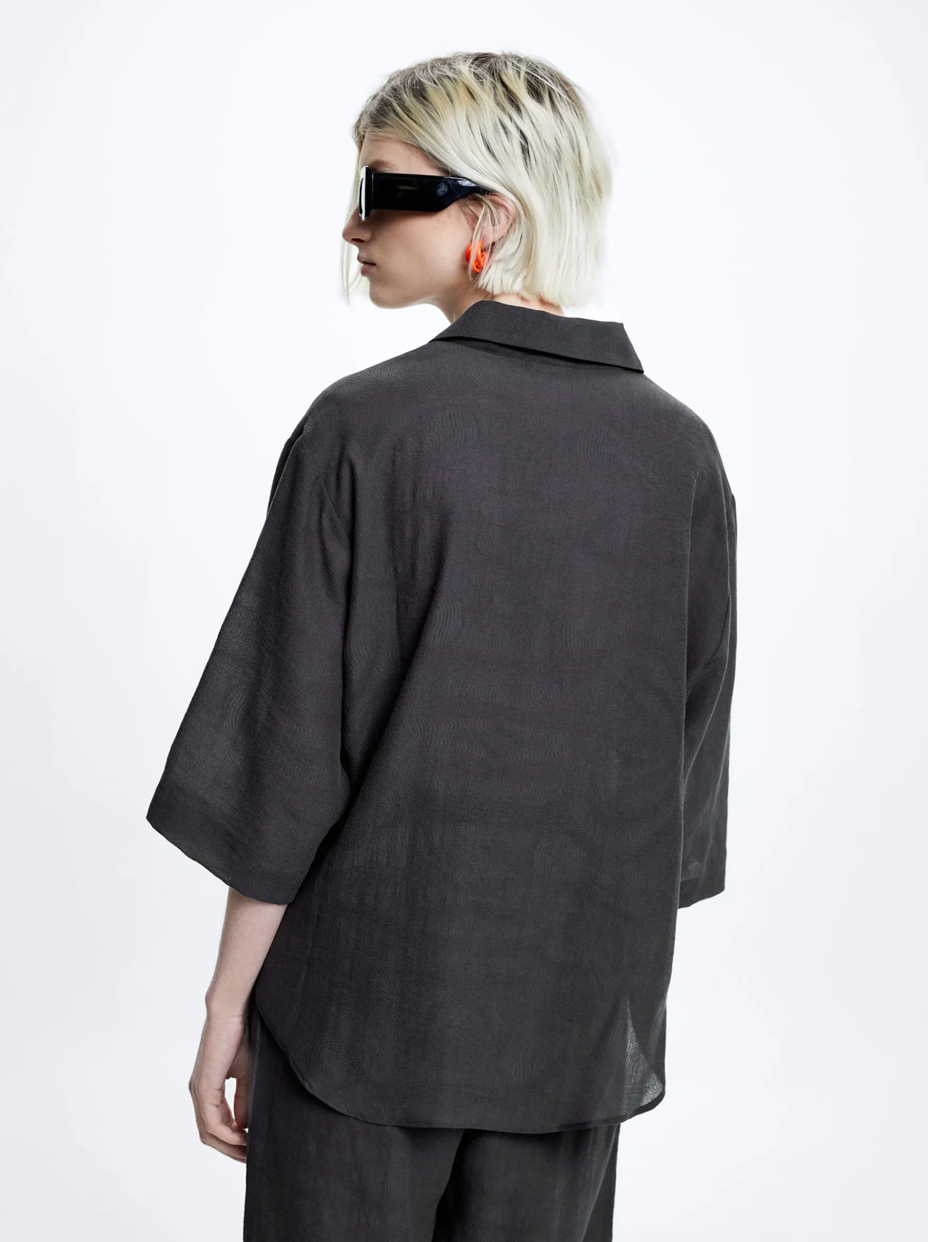 Jacquard Short-Sleeved Shirt|Parfois Best Sale