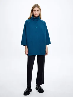 Knit Poncho With High Neck|Parfois Shop