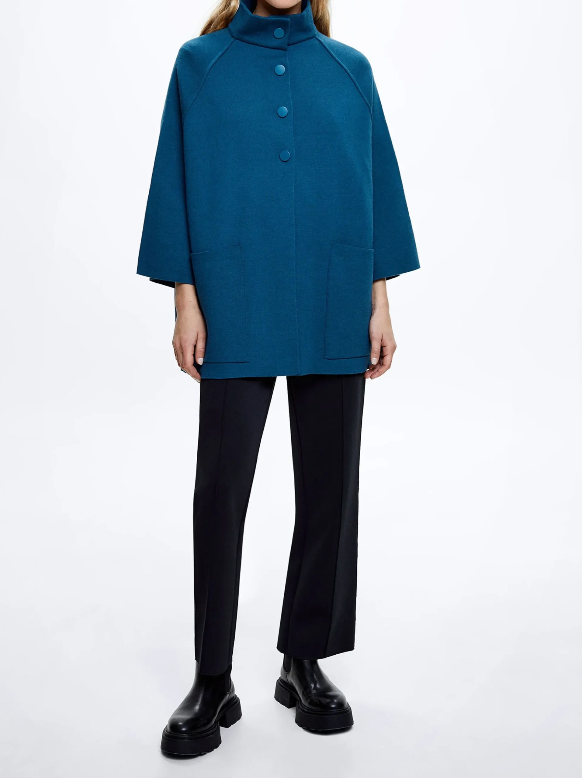 Knit Poncho With High Neck|Parfois Shop