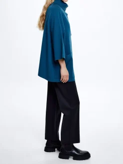 Knit Poncho With High Neck|Parfois Shop