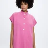 Knit Short-Sleeved Poncho|Parfois Flash Sale