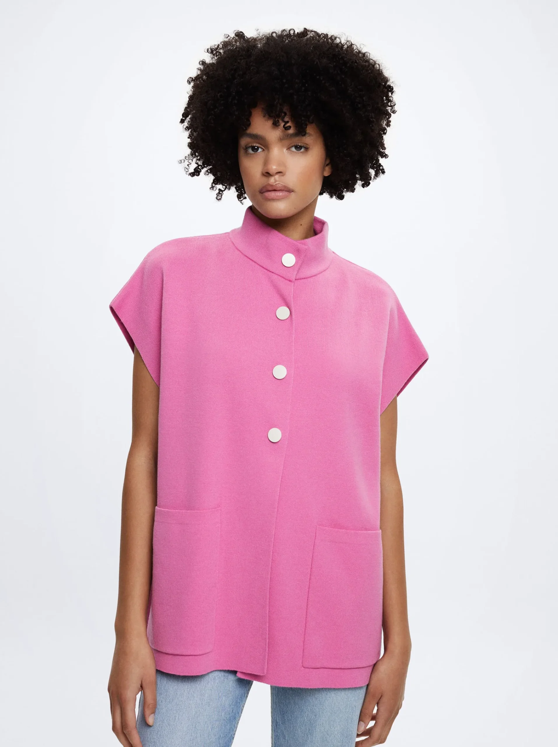 Knit Short-Sleeved Poncho|Parfois Sale