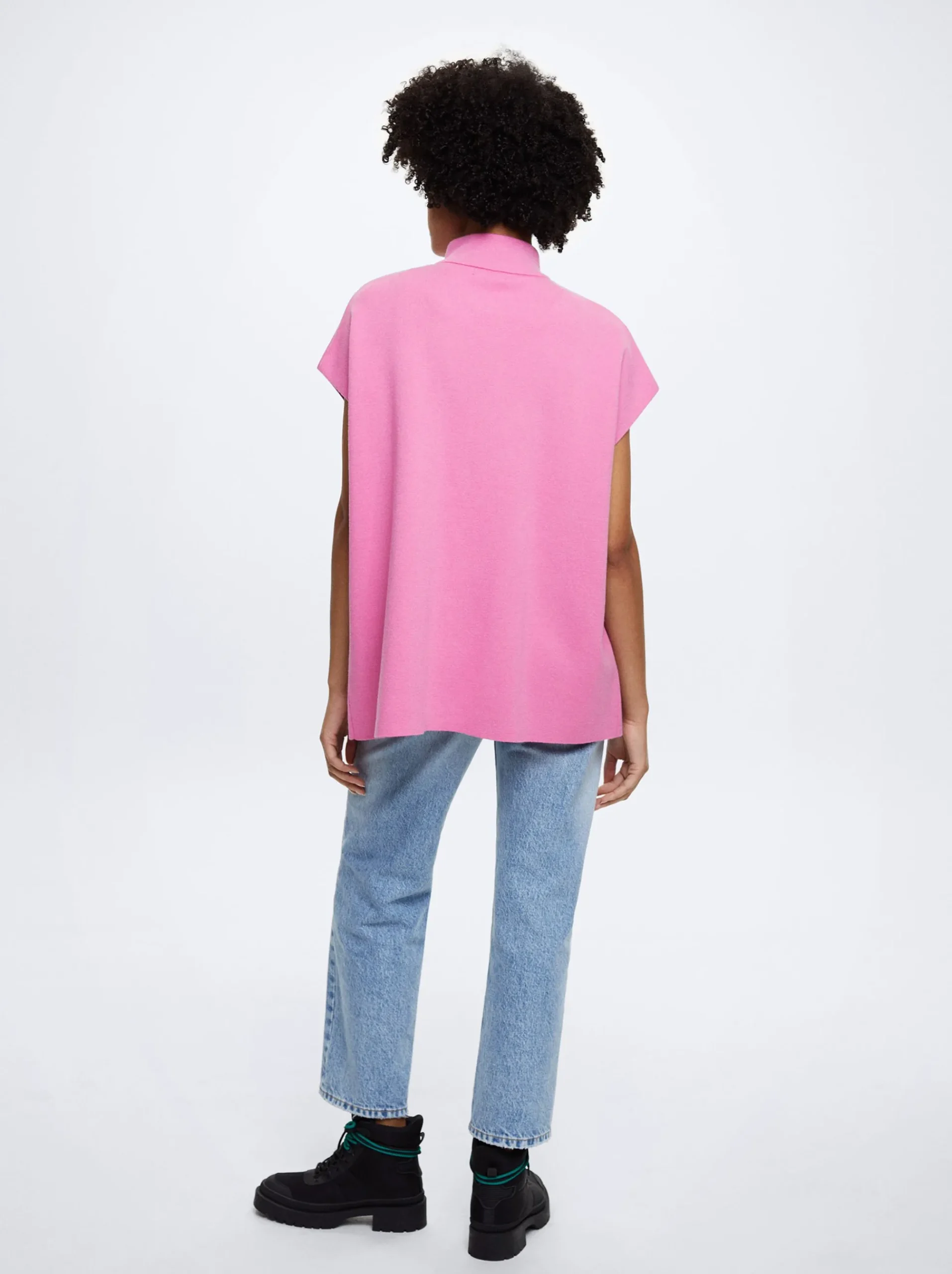 Knit Short-Sleeved Poncho|Parfois Sale