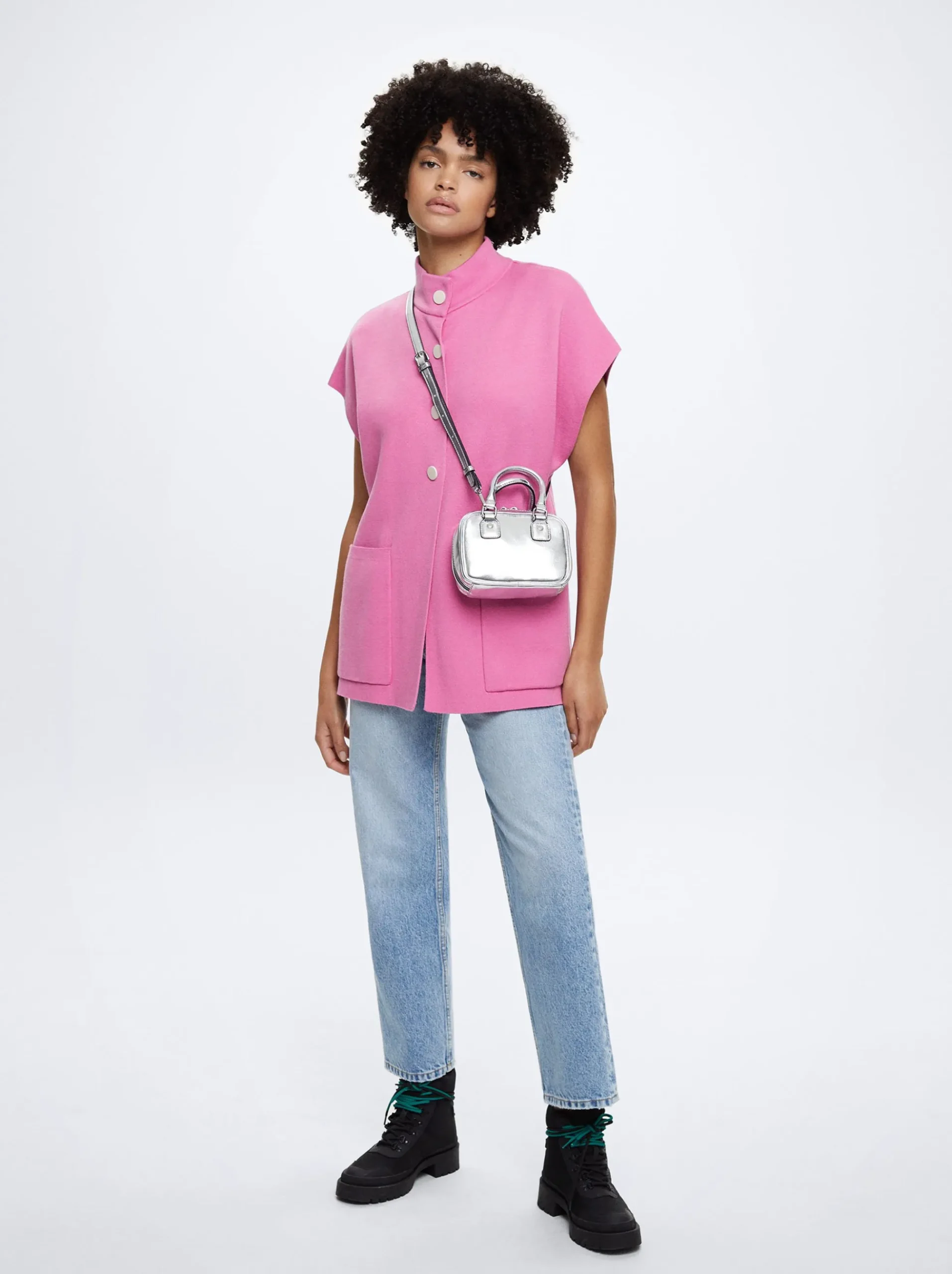 Knit Short-Sleeved Poncho|Parfois Sale