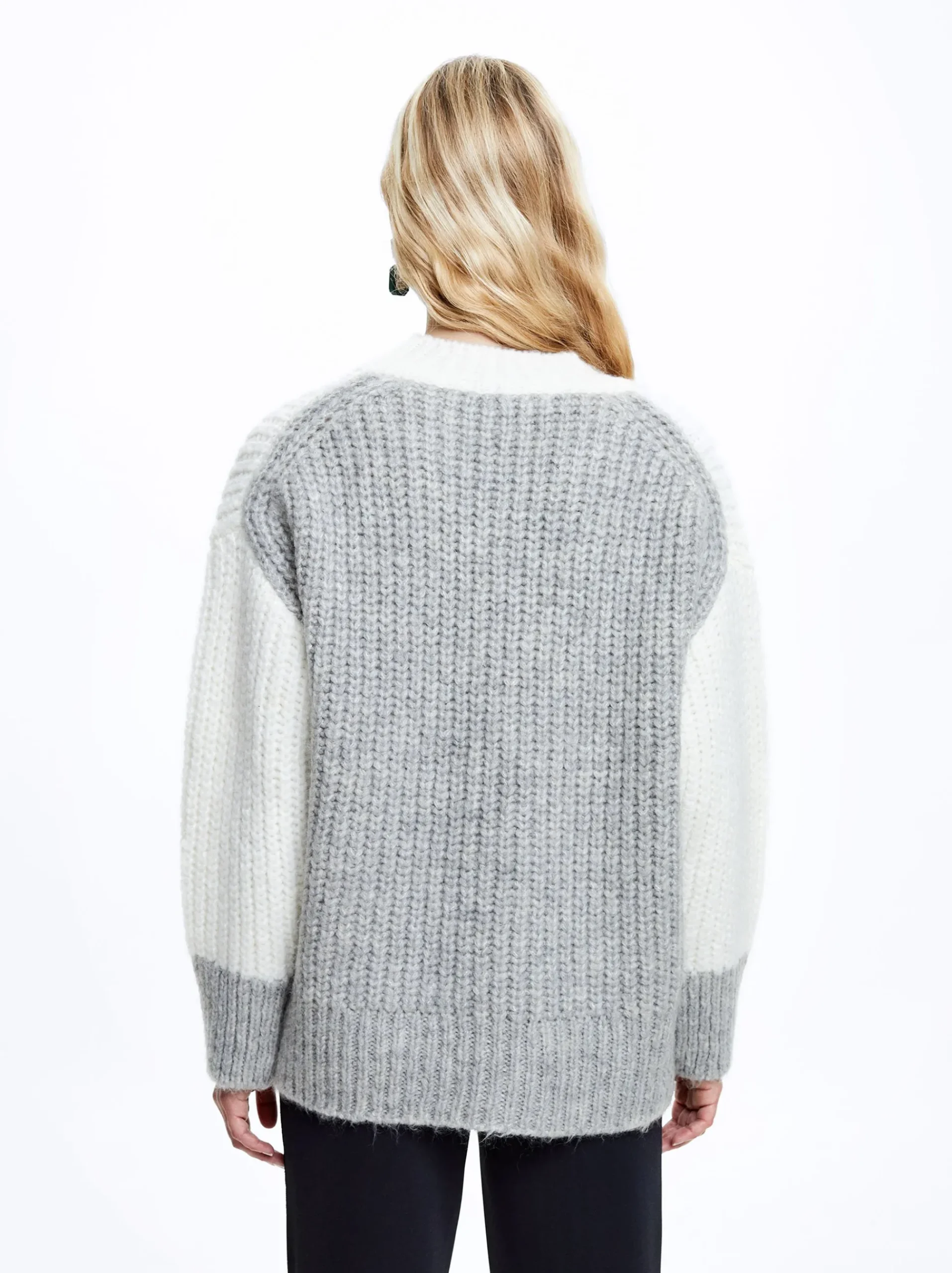 Knit Sweater With Color Block|Parfois Clearance