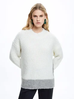 Knit Sweater With Color Block|Parfois Clearance