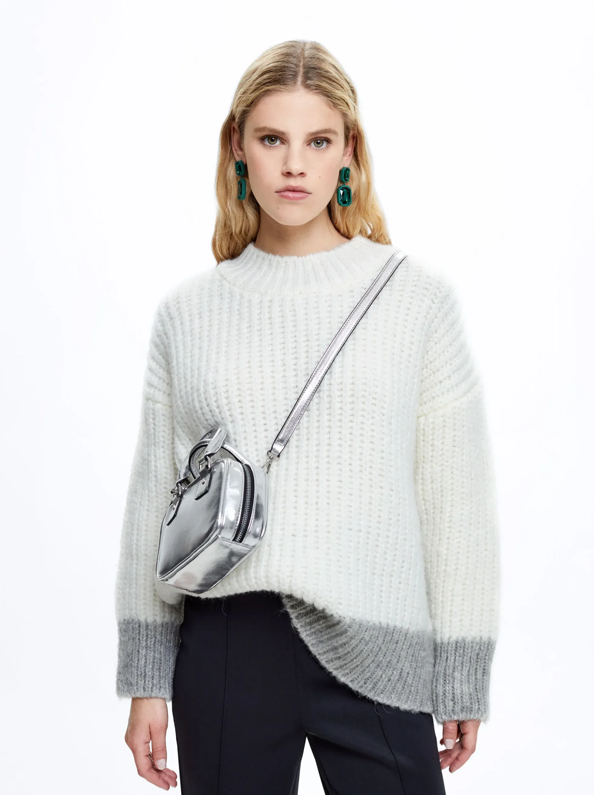 Knit Sweater With Color Block|Parfois Cheap