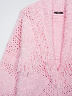 Knitted Cardigan With Fringes|Parfois Shop