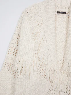 Knitted Cardigan With Fringes|Parfois Store