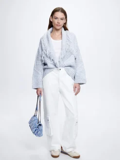 Knitted Cardigan With Fringes|Parfois Flash Sale