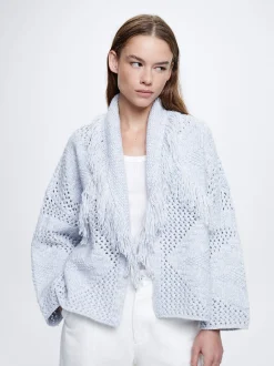 Knitted Cardigan With Fringes|Parfois Flash Sale