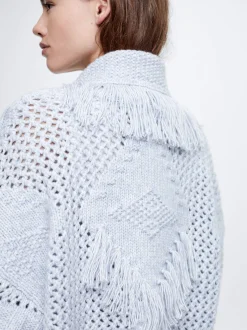 Knitted Cardigan With Fringes|Parfois Flash Sale
