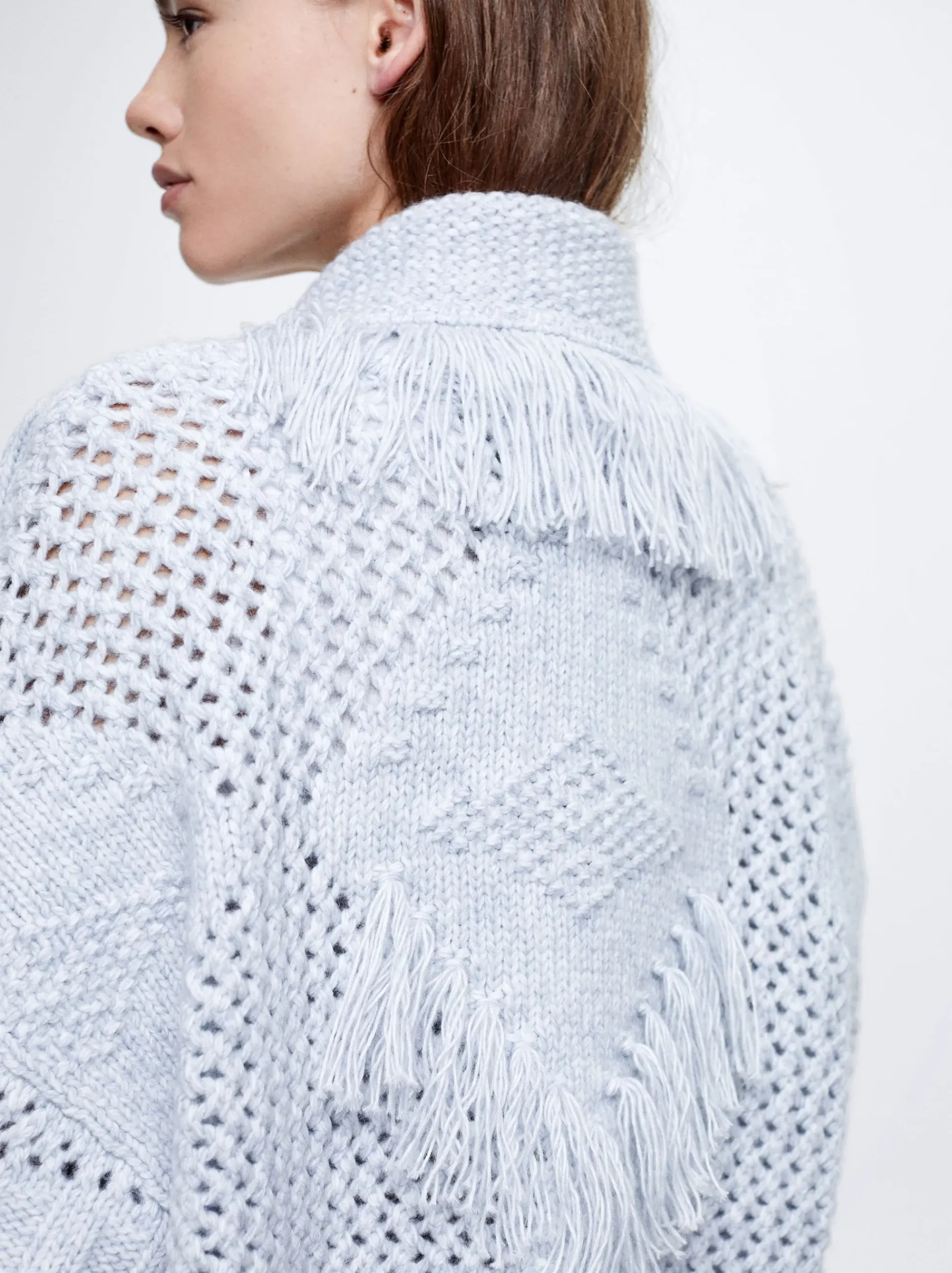 Knitted Cardigan With Fringes|Parfois Flash Sale