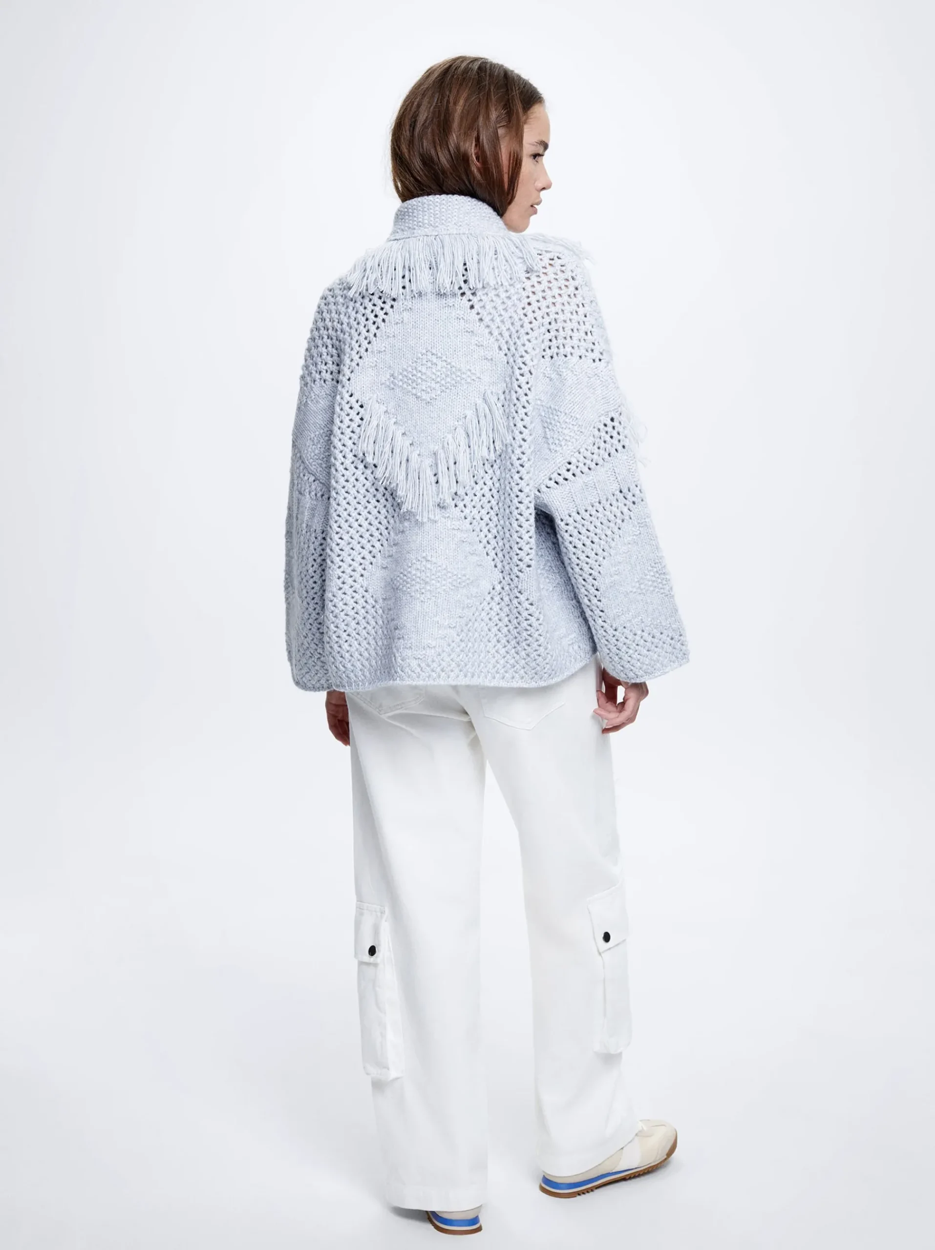 Knitted Cardigan With Fringes|Parfois Flash Sale
