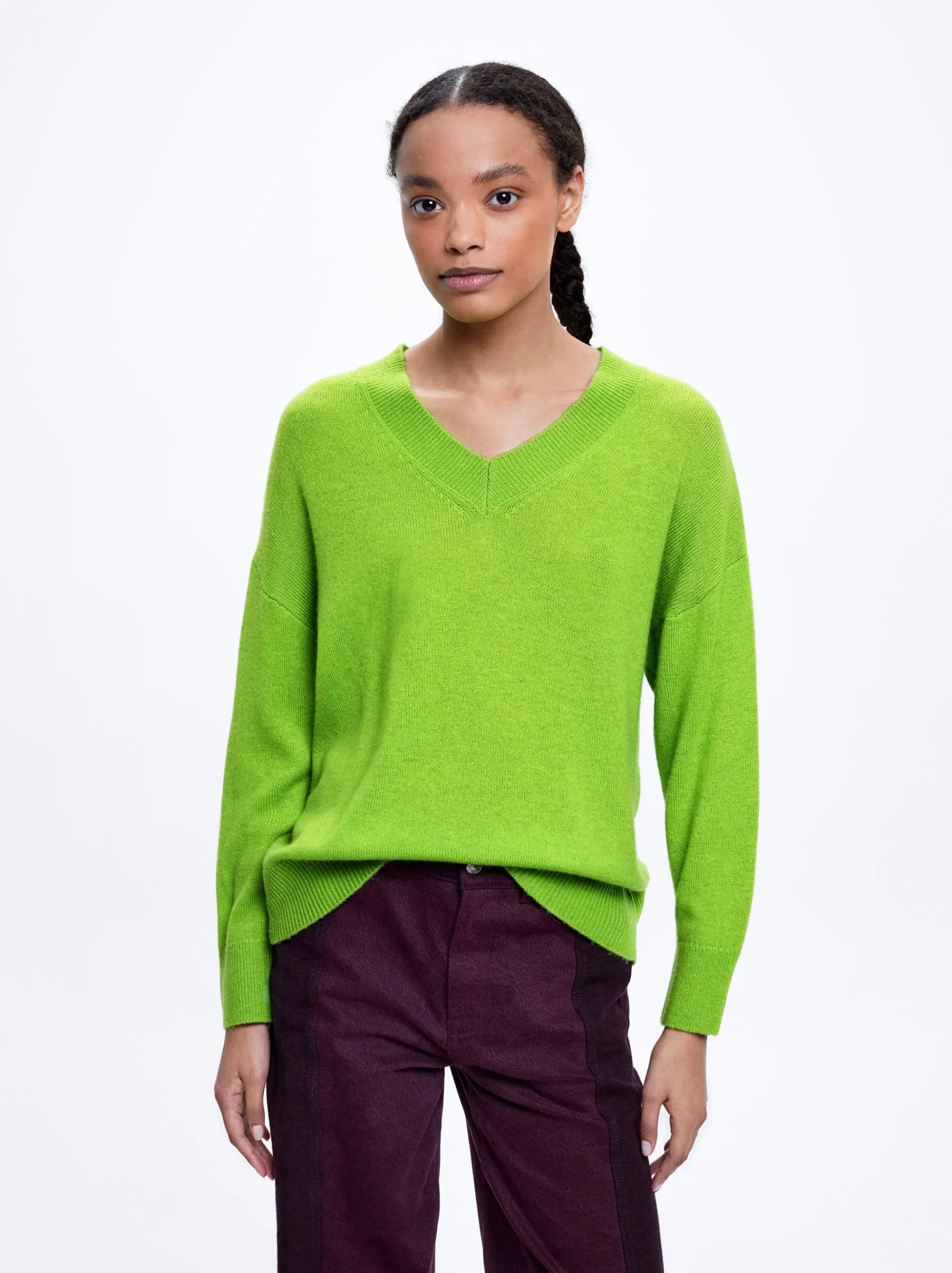 Knitted V-Neck Sweater|Parfois Flash Sale