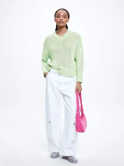 Knitted V-Neck Sweater|Parfois New