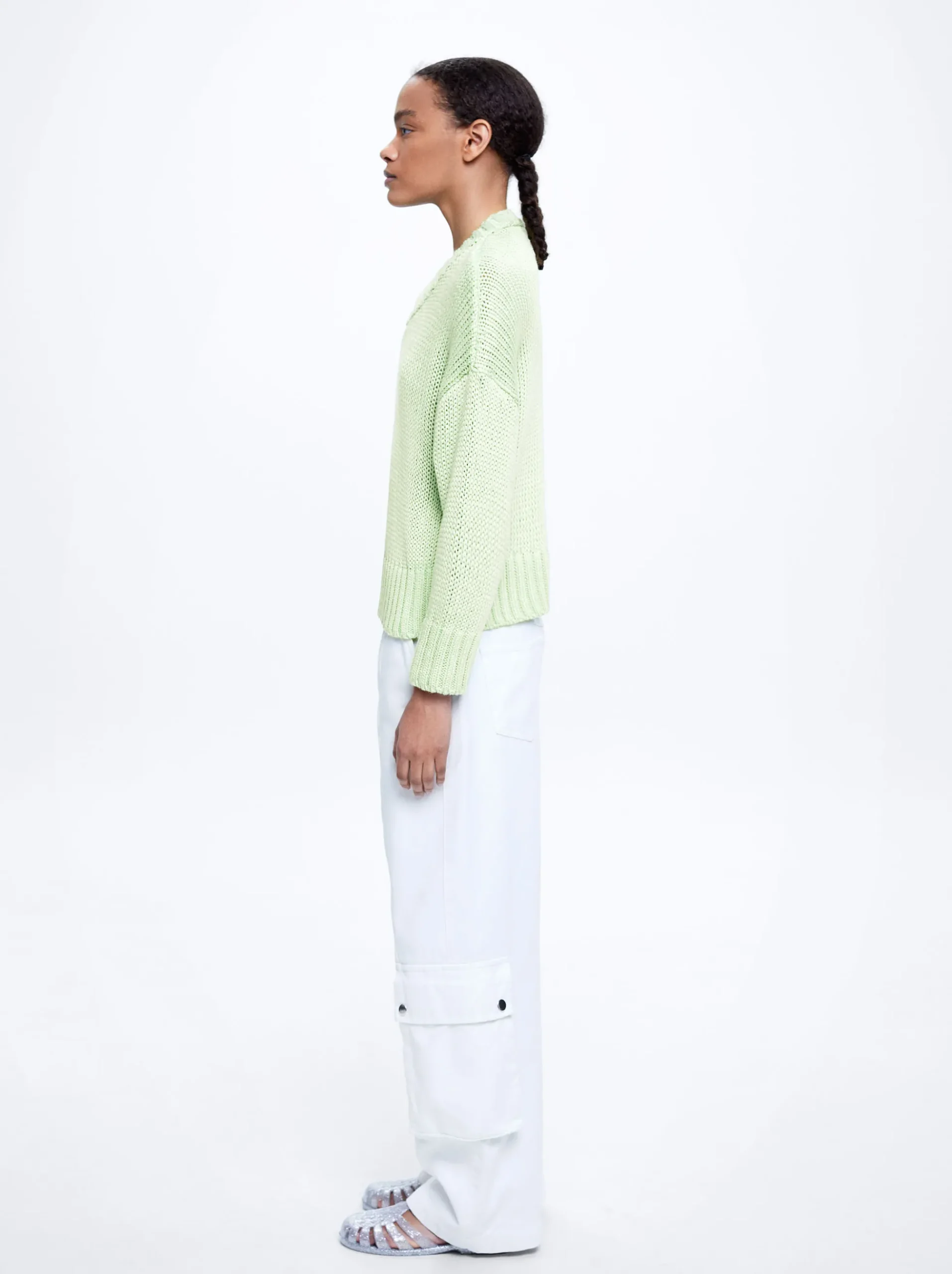 Knitted V-Neck Sweater|Parfois Online