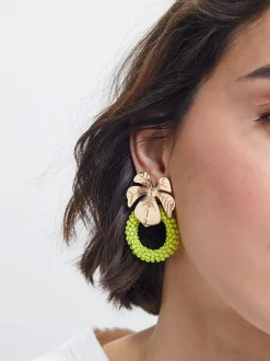 Leaf Earrings With Beads|Parfois Store