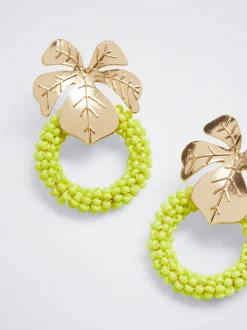 Leaf Earrings With Beads|Parfois Store