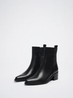 Leather Heeled Ankle Boots|Parfois Fashion