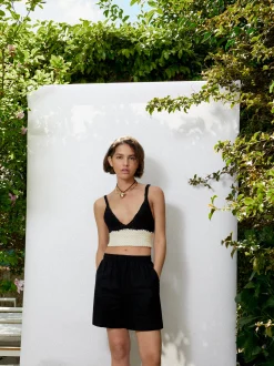 Linen Shorts With Elastic Waistband|Parfois Hot