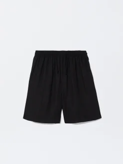 Linen Shorts With Elastic Waistband|Parfois Hot